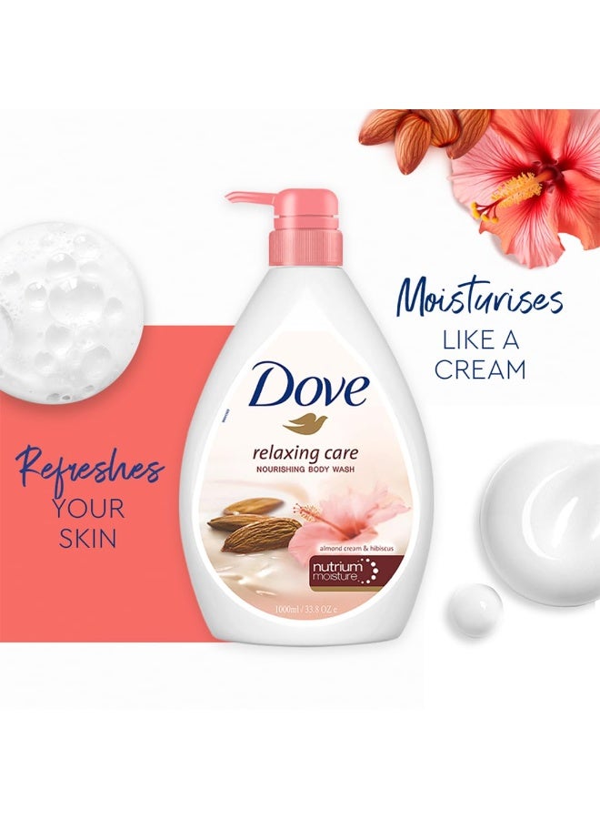 Dove Relaxing Almond Cream Body Wash with Hibiscus for Smooth Skin, Soft & Sweet Scent 1000ml - Image 3
